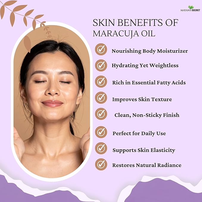Pure Carrier and Essential Oils for Skin Care, Hair, Body Moisturizer for Face Aging Skin Care (Maracuja Oil (Passion Fruit, 4oz)
