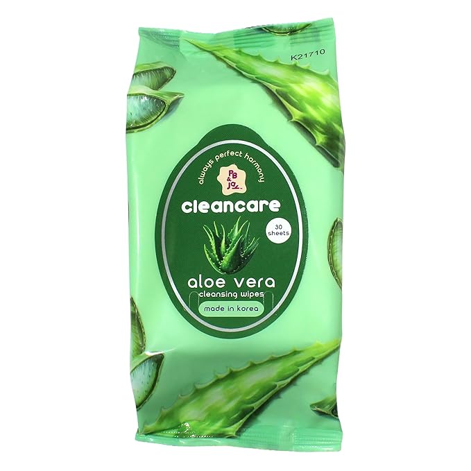 PB & JAY Cleancare Cleansing Wipes – 30 Count – Makeup Remover for Cooling Hydration & Skin Comfort – Hydrating Korean Face Wipes for Sensitive Skin (Aloe Vera)