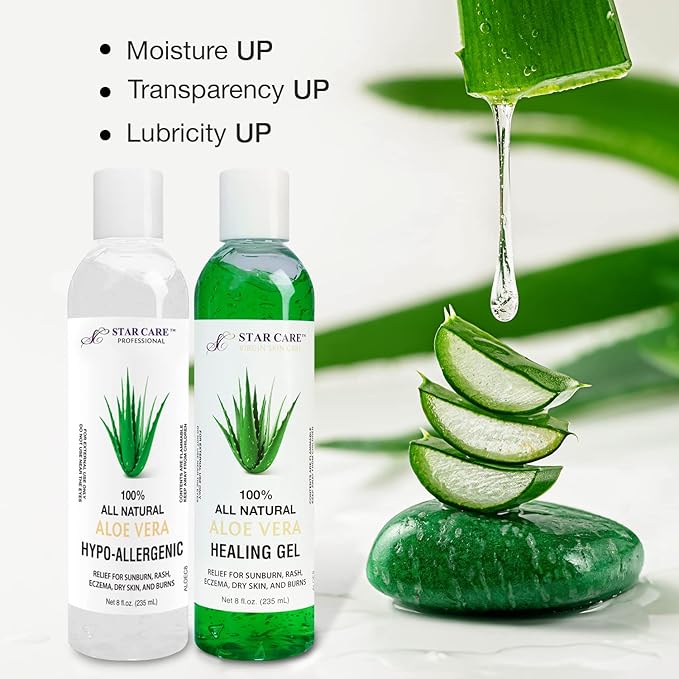 All Natural Aloe Vera Gel 8oz (Hypo-Allergenic)