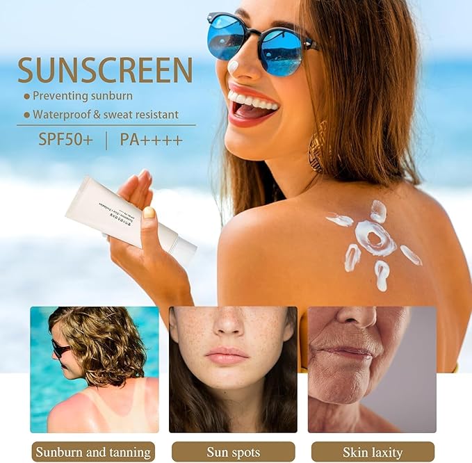 2PCS Relief Sun Organic sunscreen SPF50, Korean Skin Care Solution for All Skin Types, ++++PA++++ Rice and Probiotics, 50ml Nourishing Skin Protection and UV Defens