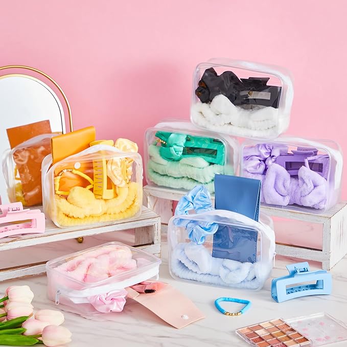 Zeyune 36 Pcs Gifts Sets Bulk for Tween Teen Women Preppy Party Favors Set Preppy Makeup Bag Hair Pin Scrunchies Headbands Bracelets Trendy Stuff Gift for Women Friend Birthday Present(Macaron Colors)