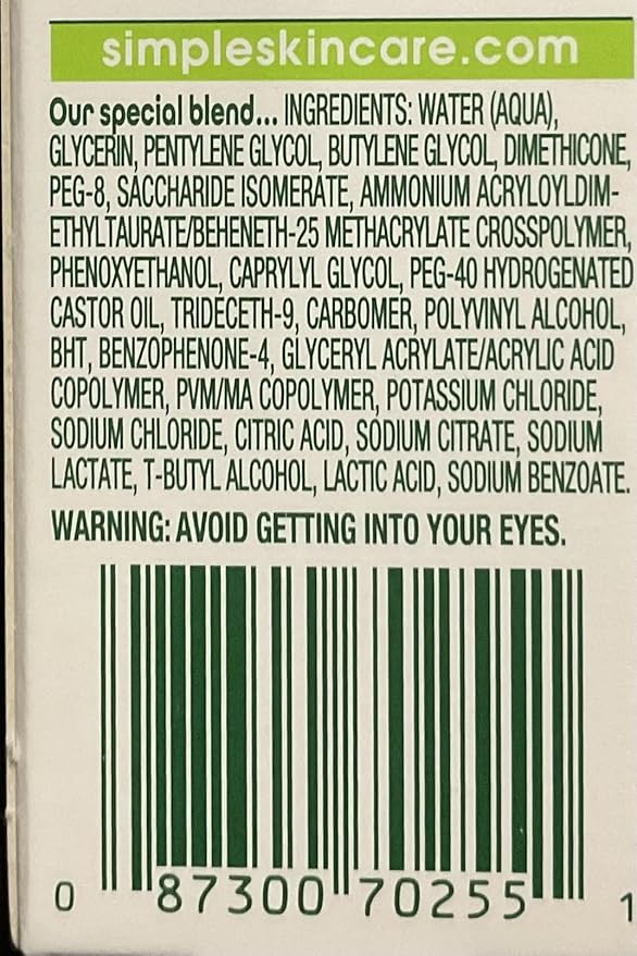 Simple Water Boost Hydrating Booster, Dry Sensitive Skin, 0.85 fl oz (Pack of 2)