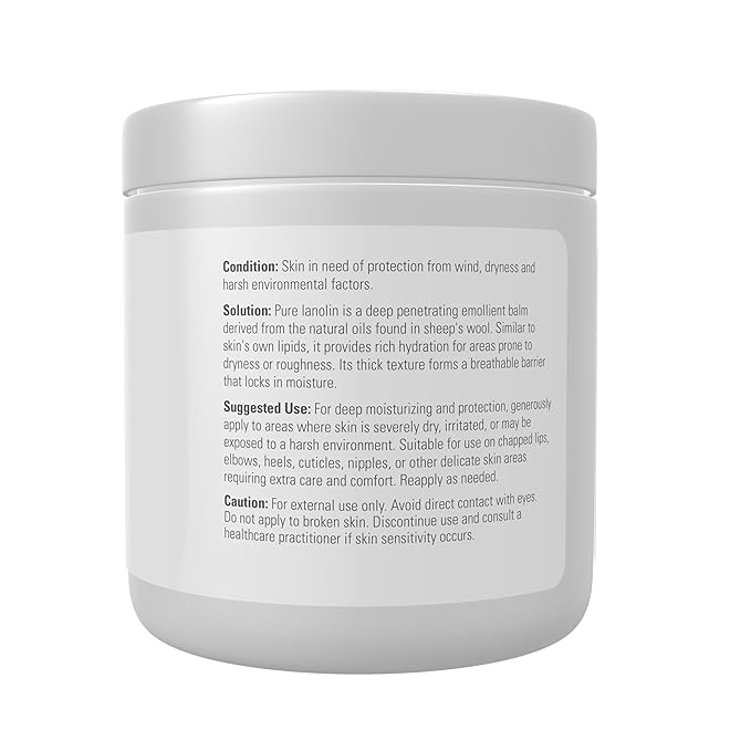 NOW Solutions,Pure Lanolin,Wind and Harsh Environment Skin Protectant,Thick Jelly,For Rough Dry Skin,7-Ounce,(Pack of 2)