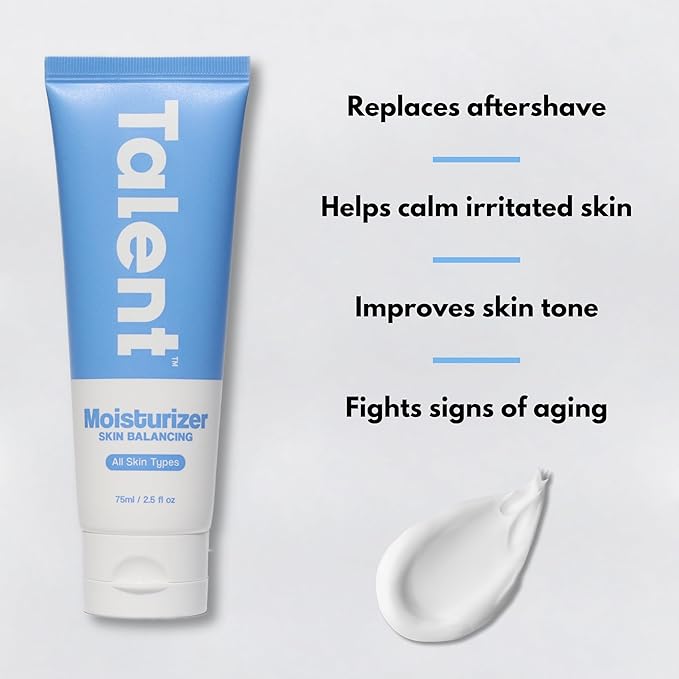 Talent Men's Skin Balancing Moisturizer – Korean Skincare, EWG Verified, Fragrance-Free, Lightweight 2% Niacinamide Face Lotion, Cruelty-Free – 2.5 fl oz