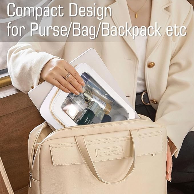 Small Clear Travel Makeup Bag Toiletry Bag Cosmetic Bag with Zipper for Women,Waterproof Transparent Makeup Organizer Case Travel Pouch Bag for Toiletries and Car Organizer