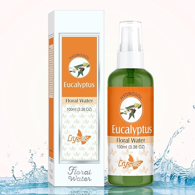 BEMT Pure Natural Eucalyptus Hydrosol Floral Water, Steam Distilled Leaves & Twigs (Eucalyptus globulus) – Facial Mist & Refreshing Aromatic Spray – 100ml