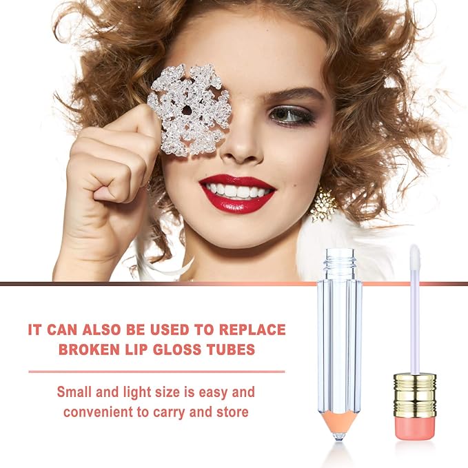 24 Pieces Novelty Empty Lip Gloss Tubes Bulk, Ice Cream and Funny Light Bulb Shaped Lipstick Balm Tube, Creative Lollipop Shape, Bottle and Candy Lipstick Glaze Tube, Pencil Lip Oil Bottles, 6 Styles