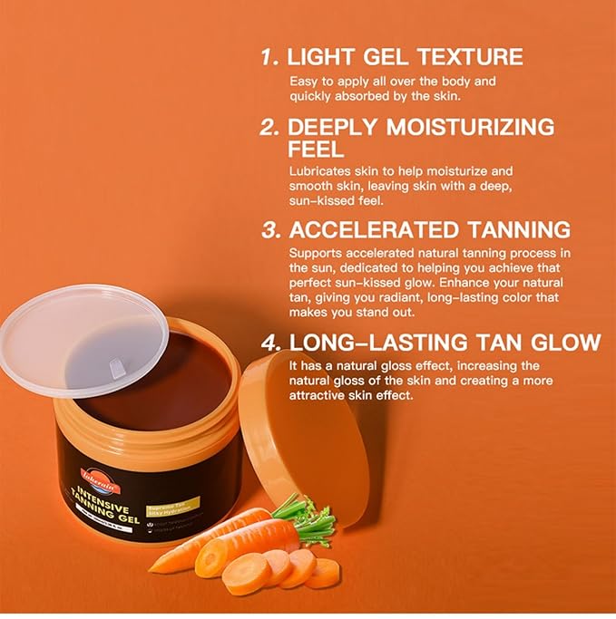MAEPEOR Intensive Brown Bronzer Natural Tanning Accelerator Cream Gel Longer-lasting Soft Brown Tanning Gel for Sunbeds and Outdoor Sun (100ML, Color 01)