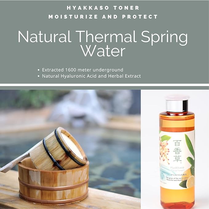 Hyakkaso Japan - Hyaluronic Acid Shell Ginger Facial Toner | Acne Care | All Skin Types | Moisturizing | Japanese Skincare | 200ml 6.76fl Oz (1) | hyakaso