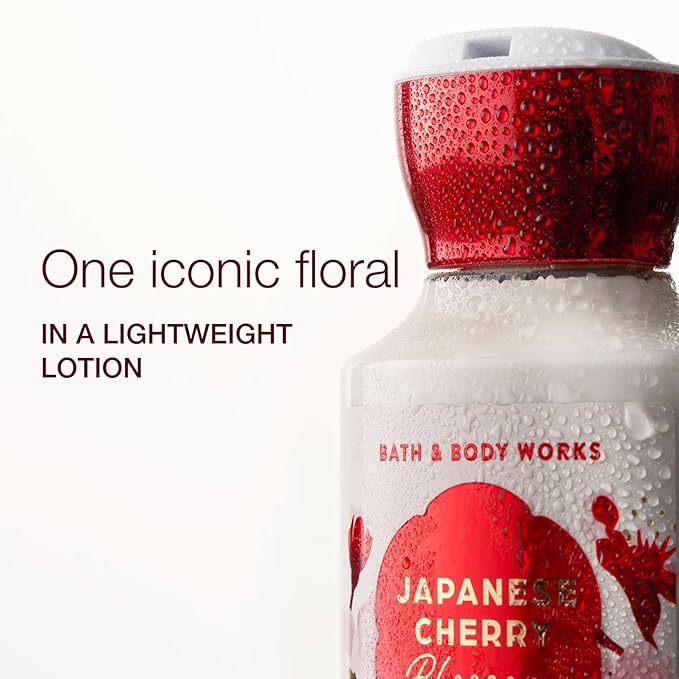 Bath & Body Works Japanese Cherry Blossom Body Lotion, Lightweight Daily Moisturizer with Shea Butter & Coconut Oil, Iconic Floral Scent, 8 fl oz - 1 Pack