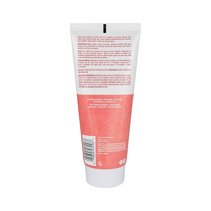 Freeman Exotic Blends Soothing Korean Cica Clay Facial Mask, 6 fl.oz./ 175 mL Tube