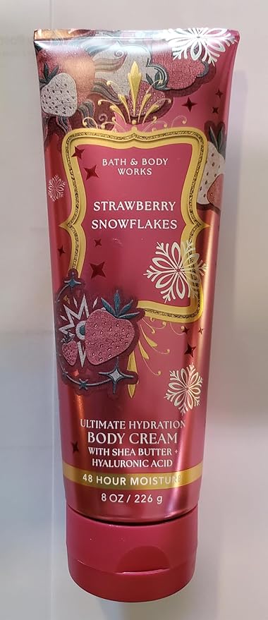 Bath & Body Works Women's Strawberry Snowflakes Body Gel Wash, Lotion and Ultimate Hydration Cream 3 Piece Set