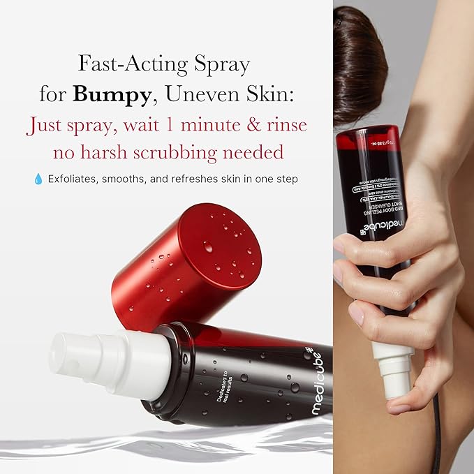 medicube Ultimate Red Spray Duo to Smooth & Soothe: Power Soothing Spray and Red Body Peeling Shot