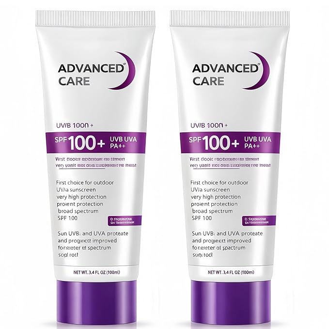 2 Pack SPF 100+ Sunscreen For Outdoor Sport - Face & Body Lotion, Broad Spectrum UVA/UVB PA+++, Water Resistant, Soothing Daily Care, 2 x 80g (160g Total)