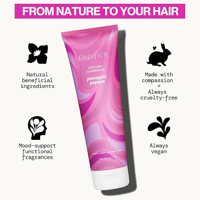 Pacifica Conditioner Curl Care Pineapple Papaya, 8 Fl Oz