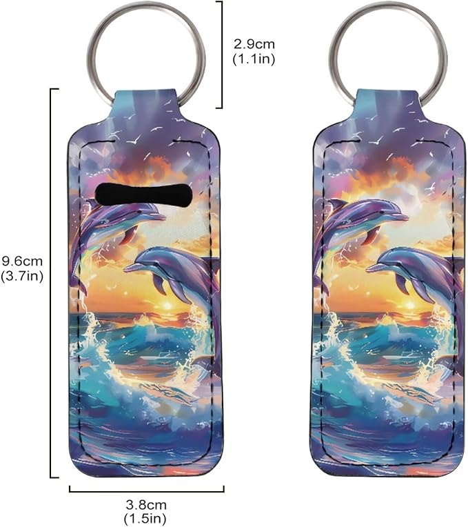 Lipstick Holder Keychain, Cute Keychains for Lip Balm Holder, Neoprene Lipstick Sleeve Pouch for Women Men Teens