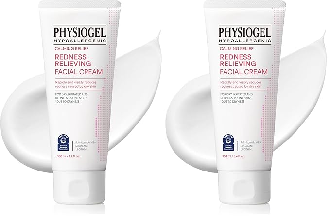 Physiogel Redness Reducing Cream – Ceramide Moisturizer for Dry, Sensitive & Redness-Prone Skin, Repairs Skin Barrier, Dermatologist-Tested, Fragrance-Free, Korean Skincare, 3.4 fl oz (Pack of 2)