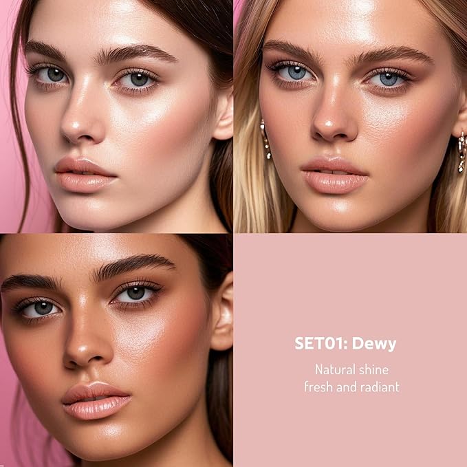bayfree Multi Cream Blush & Blush Brush Set, Korean Makeup Blush for Cheeks, Multi-Use Face Balm Makeup, Lightweight & Hydrating, Blendable Color, Non-Greasy, Soft Bristles for Radiant Finish (Dewy)