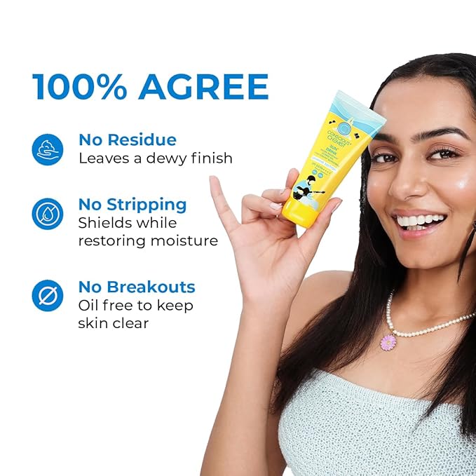 Conscious Chemist® Sun Drink Hybrid SPF 50 PA++++ Sunscreen Unwind Edition | Water Resistant , Ceramides & Milk Thistle Extract | UVA/UVB Protection | All Skin Type | No White Cast | Cruelty Free | 50g
