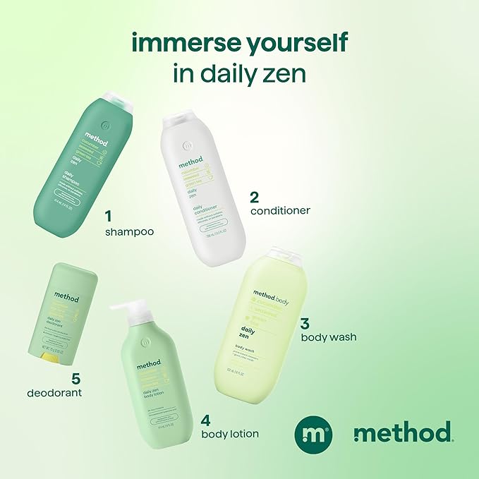 Method Daily Zen Conditioner - Nourishes & Hydrates, Safe for Color-Treated Hair - Sulfate free, Paraben free & Silicone Free - 13.5 oz