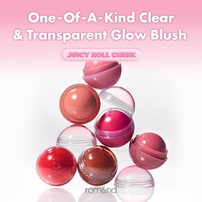 rom&nd JUICY ROLL CHEEK 03 White Peach | K-Beauty Liquid Blush for Clear, Dewy Glow | Effortless Roll-On Application | Long-Lasting & Hydrating
