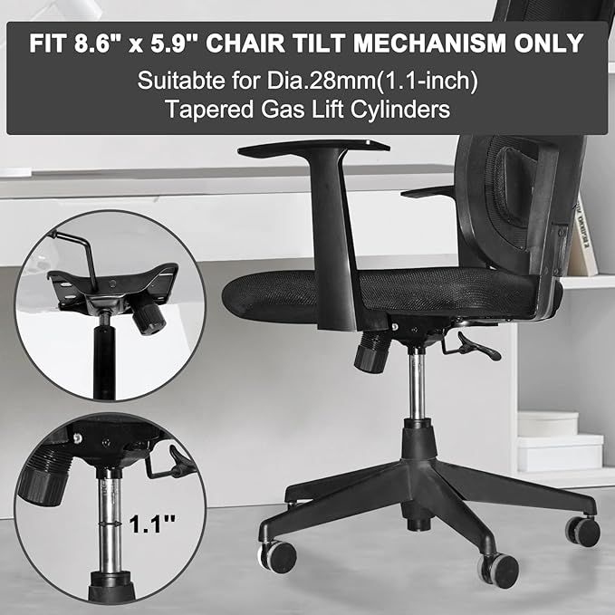 MySit Heavy Duty 300 LBs Office Chair Tilt Mechanism Replacement Parts, 5.9'' x 8.6" Mounting Holes Tilt Control Mechanism(Not Standard Dimension)