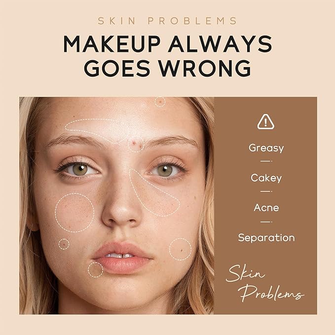Hydrating BB Cream, Full-Coverage Foundation & Concealer Face Moisturizer for Women Beauty Skin, Even Skin Tone, Oil Control & Cover Flaws, Natural Finish for All Skin Types (Wheat 270)