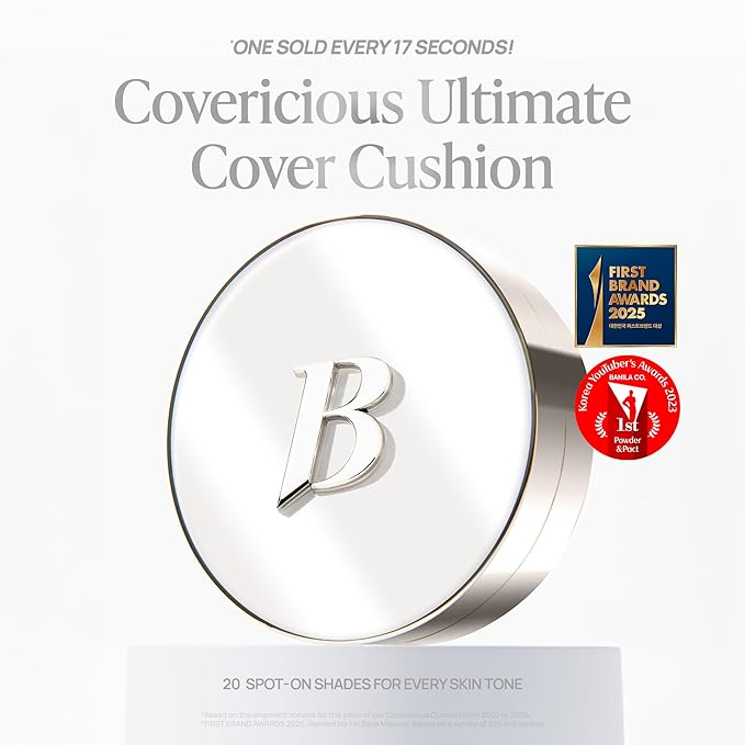 BANILA CO Covericious Ultimate Cover Cushion | Pore Blurring & Seamless Finish | Up to 100HR Long-Wear Matte Foundation | 20 Inclusive Shades | Korean Cushion Foundation (14g / 0.49 oz), 17W FAIR