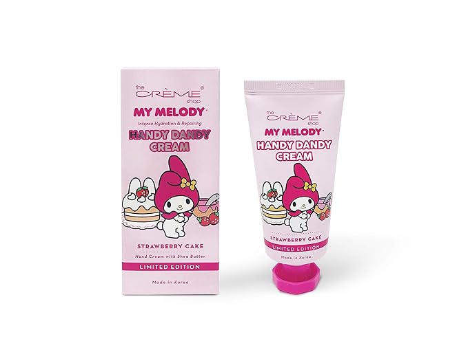 The Crème Shop Korean Cute Scented Pocket Portable Soothing Advanced Must-Have on-the-go x Sanrio Hello Kitty Handy Dandy Cream (Strawberry Cake)