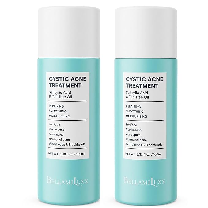Cystic Acne Treatment for Face: Hormonal Acne Treatment Cream for Teens & Adults - Salicylic Acid & Tea Tree Oil Pimple Spot Remover - Anti-Acne Moisturizer Reduces Redness, Blemishes