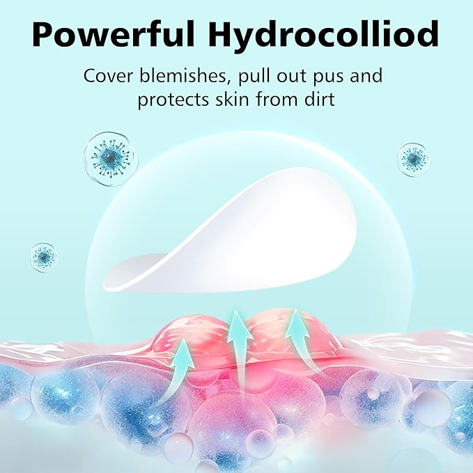 600 Counts Pimple Patches - Hydrocolloid Acne Patches for face, Pimple Stickers for Covering Zits and Blemishes, Gentle for All Skin Types(4 Size)