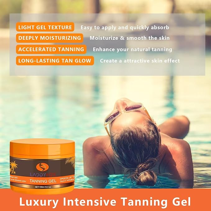 Luxury Intensive Tanning Gel for Outdoor Sun, Natural Tanning Accelerator Cream Gel, Tanning Butter for Outdoor Sunbath 5.3Oz