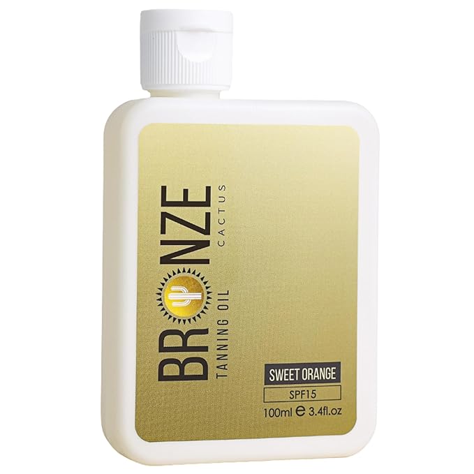 Sweet Orange Tanning Oil SPF 15 – Radiant, Hydrating Sun Oil | Vegan, Dermatologist Tested | Broad Spectrum UVA/UVB Defense | Vitamin E & Natural Seed Oils for Smooth Skin Glow 3.4fl.oz