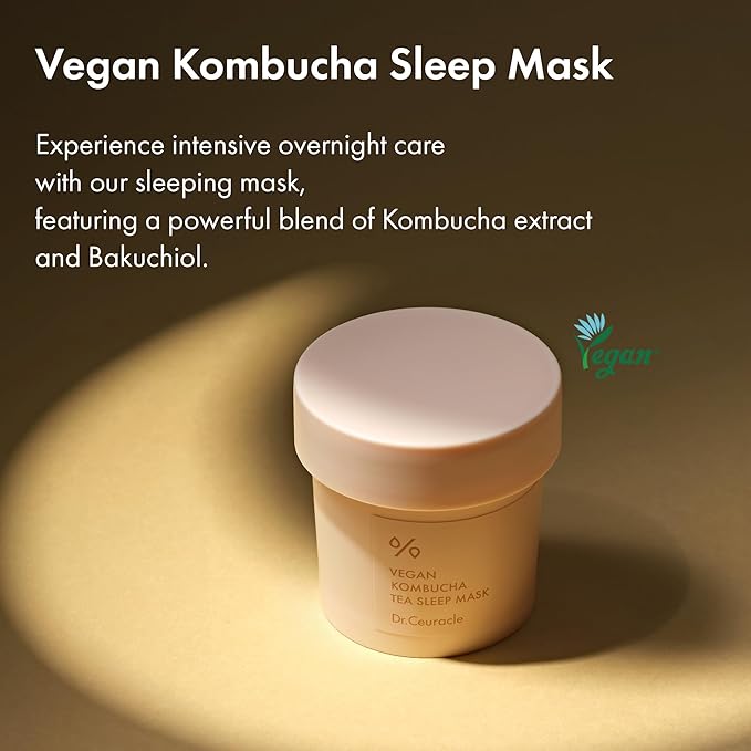 leegeehaam Dr.Ceuracle Vegan Kombucha Tea Sleeping Mask - Hydrating Overnight Face Mask with Niacinamide, Bakuchiol, Ceramide, Korean Skincare (100 g / 3.52 oz.)