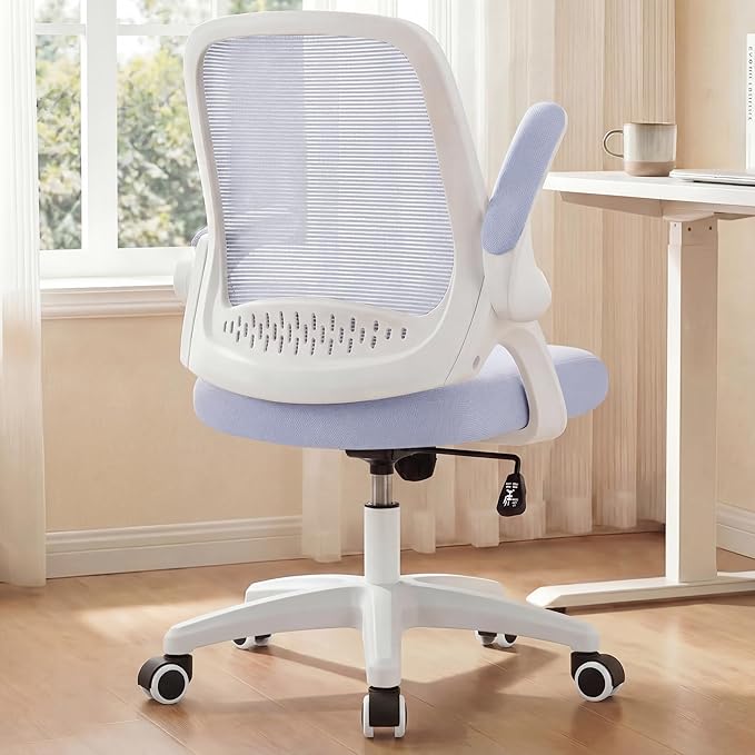 NEO Chair Office Desk Computer Gaming Ergonomic Chair with Lumbar Back Support Adjustable Height Swivel Wheels Flip-up Arms Mesh Chair for Home or Office (Purple)
