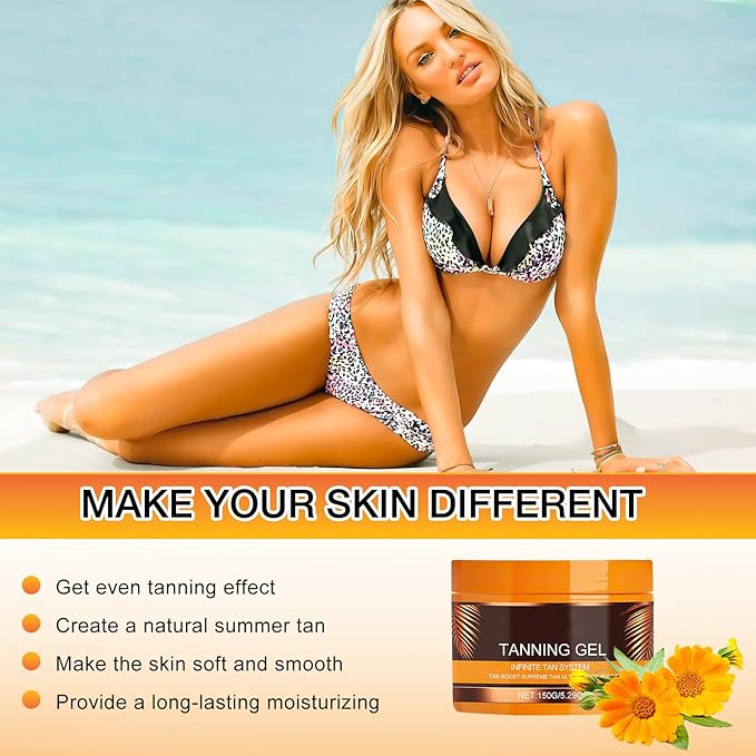 Luxury Intensive Tanning Gel, Beauty Tanning lotion, Natural Tanning Accelerator Cream Gel Tan Skin, Instant Tanning Cream For Sunbeds & Outdoor Sun