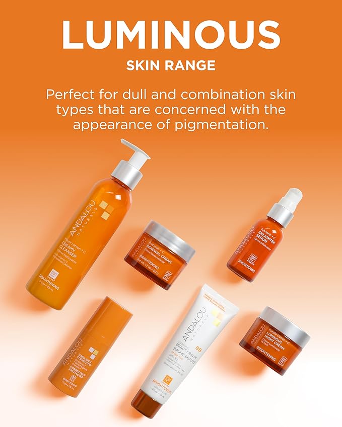 Andalou Naturals Vitamin C BB Beauty Balm Sheer Tint SPF 30-2-in-1 BB Cream & Mineral Sunscreen for Face - With Non-Nano Zinc Oxide Skin Protection - 2 fl oz