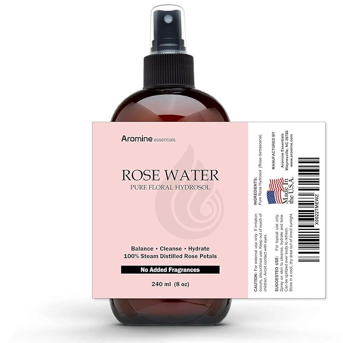 Rose Floral Water Hydrosol, 8oz (240ml)