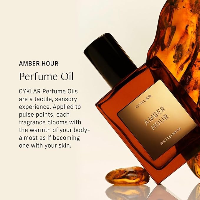 CYKLAR Perfume Oil for Skin – Amber Hour Scent – Rich & Spicy Perfume Fragrance with Palo Santo & Tonka Bean Notes – Travel-Friendly 30ml