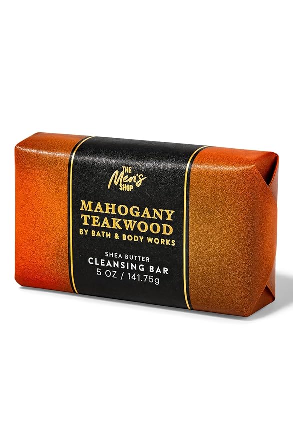 Bath & Body Works Mahogany Teakwood Shea Butter Cleansing Bar – 3 Pack – Mahogany, Oak & Lavender Scent – 5 oz Each
