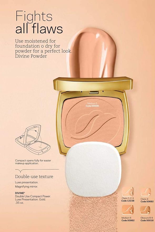L'Bel Divine Double Use Compact SPF 15 Gold Deluxe Edition Medium 5 .35 oz (10g)