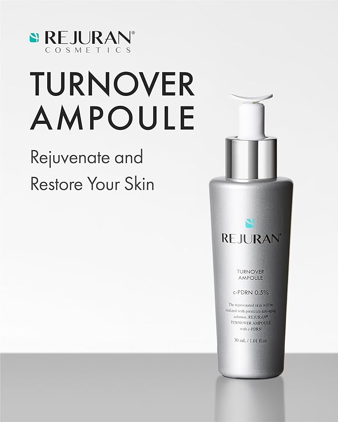 REJURAN® c-PDRN® Korean Skin Care Bundle – Turnover Ampoule & Rebalancing Toner with Salmon DNA for Hydration, Firming, Pore Care & Radiant Glass Skin