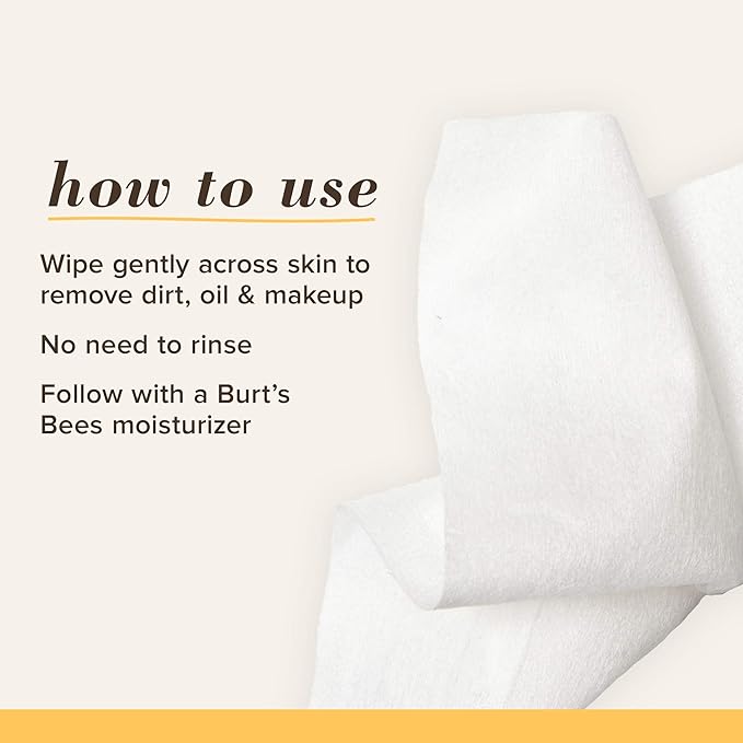 Burt's Bees Pink Grapefruit Face Wipes, for All Skin Types, Hydrating Makeup Remover & Facial Cleansing Towelettes, 30 Ct. (6-Pack)