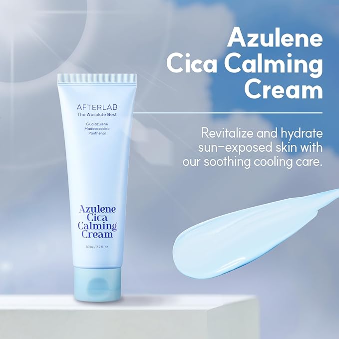 AFTERLAB Azulene pH 5.5 Calming Set – Toner, Cream, and Foam Cleanser | Redness Relief & Sensitive Skin