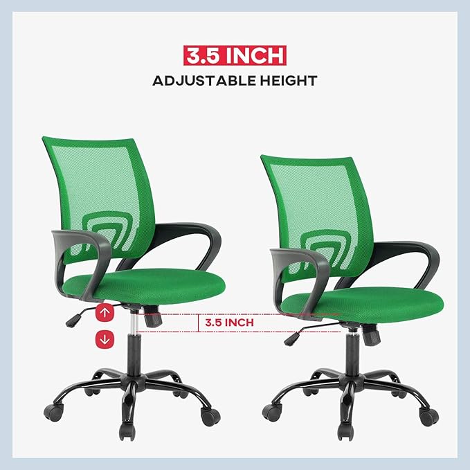 Ergonomic Office Chair Cheap Desk Chair Mesh Executive Computer Chair Lumbar Support for Women Men,2 Pack Green