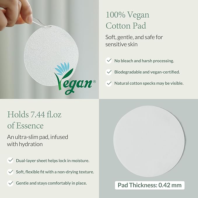 LU'PIUM Calming Repair Ampoule Pad – Vegan Soothing & Hydrating Toner Pads for Sensitive Skin, 300,800ppm Chamaecyparis Water & Cica Complex, Inspired by Korean Skincare