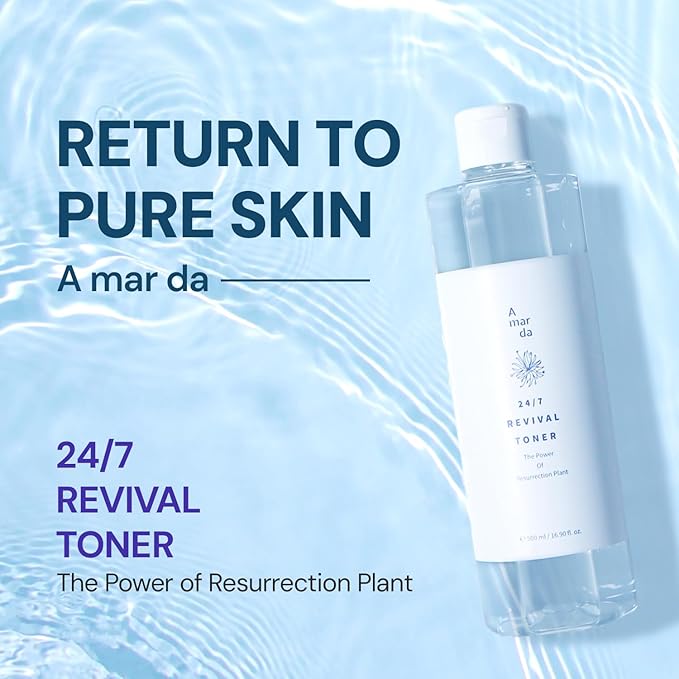 A MAR DA 24/7 Revival Toner 500ml (16.9 fl.oz.) Hydrating & Calming Facial Toner for Sensitive Skin, pH-Balancing, Deep Hydration with Centella Asiatica, Glycoin, Glacier Water
