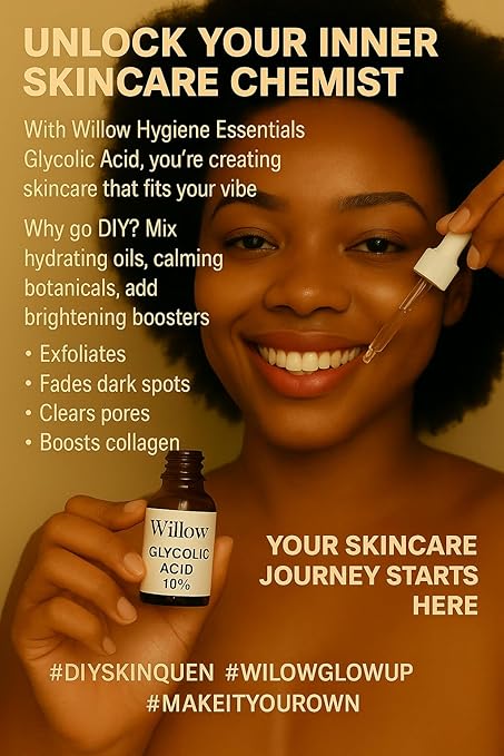 Glycolic Acid 10%,Pure Glycolic Acid Liquid, Glycolic Acid for Makeup, Serum, Toner & Lotion, Industrial Cosmetic Application, Skin & Hair Care Product, Glycolic Acid Bulk, Manufactured in USA, 32 oz
