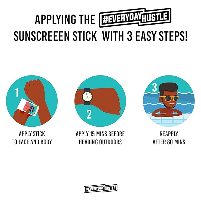 EverydayHustle Face Sunscreen Stick Spf 50 For Men And Women, Broad Spectrum Spf Stick, Non Zinc Sunblock Stick For Face And Body, 75g Large Twist Up Format