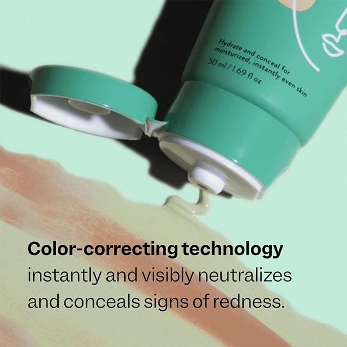Peach Slices - Redness Relief Color Correcting Moisturizer (1.69 oz) - Hydrate & Conceal - Visibly Reduce Redness & Irritation - Panthenol, Cica, Algae - Vegan, Cruelty Free, Korean Skin Care & Beauty